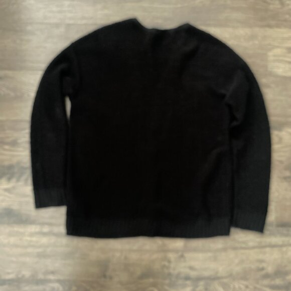 Express Black Button Up Cardigan Textured Cozy Layering - Picture 2 of 5